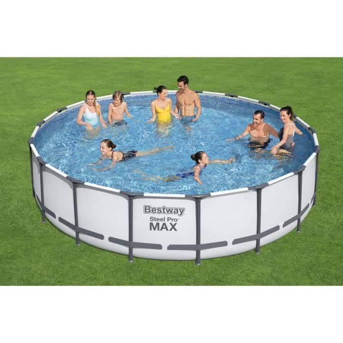 Image secondaire de Kit Piscine Hors Sol Tubulaire BESTWAY Steel Pro Max 549 cm