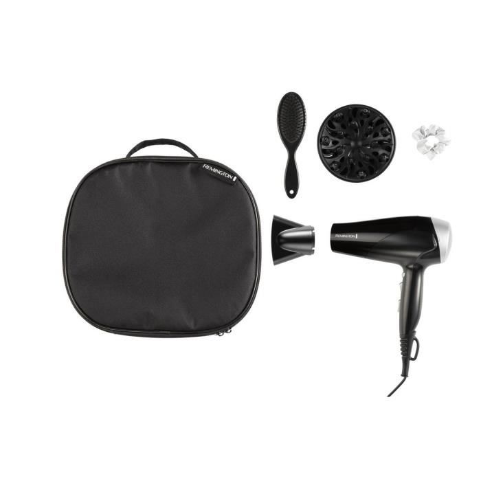 Style Edit Scatola per asciugacapelli Remington D3171GP – 2200 W – Vano portaoggetti, diffusore, spazzola piatta e elastico in seta