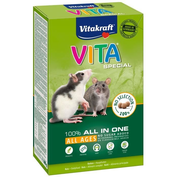 VITAKRAFT Vita Special Alimentation complete pour Rats - Lot de 5x600g