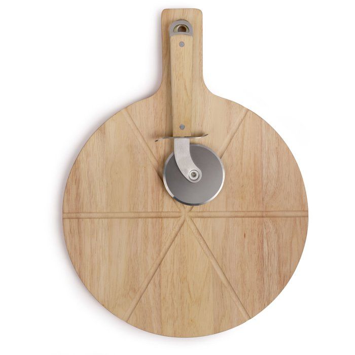 Image secondaire de Set à Pizza en Bois d'Hévéa avec Roulette - LIVOO