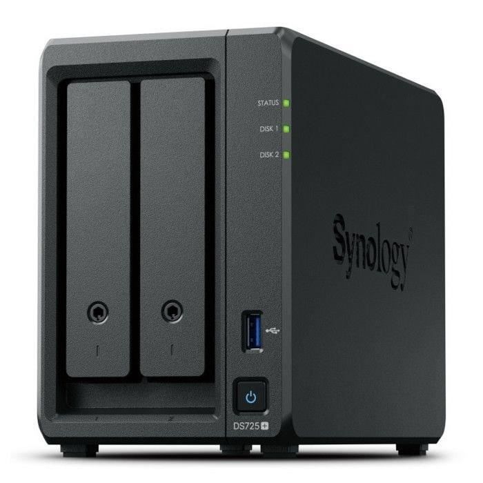 Serveur NAS SYNOLOGY DS225+ avec 2 baies et 2 Go de RAM