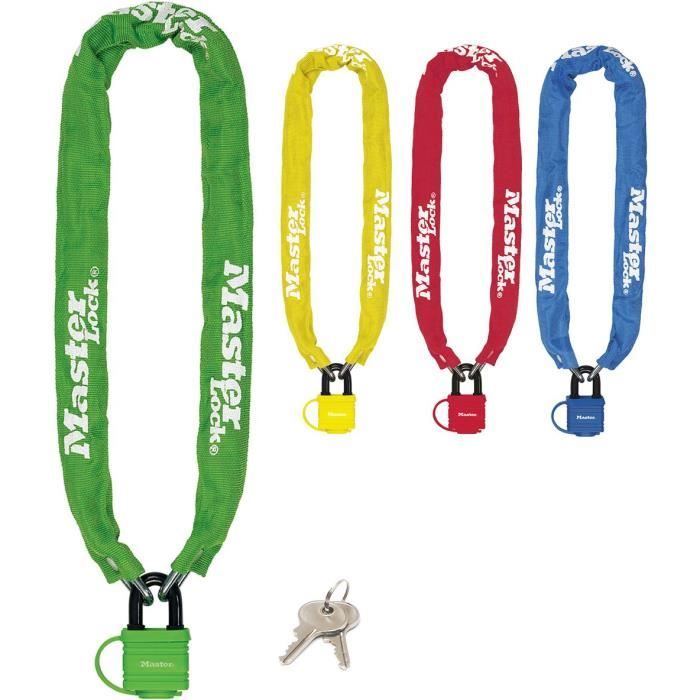 MASTER LOCK Catena antifurto per bici con lucchetto a chiave - Ideale per bici, bici elettriche, ATV e altro
