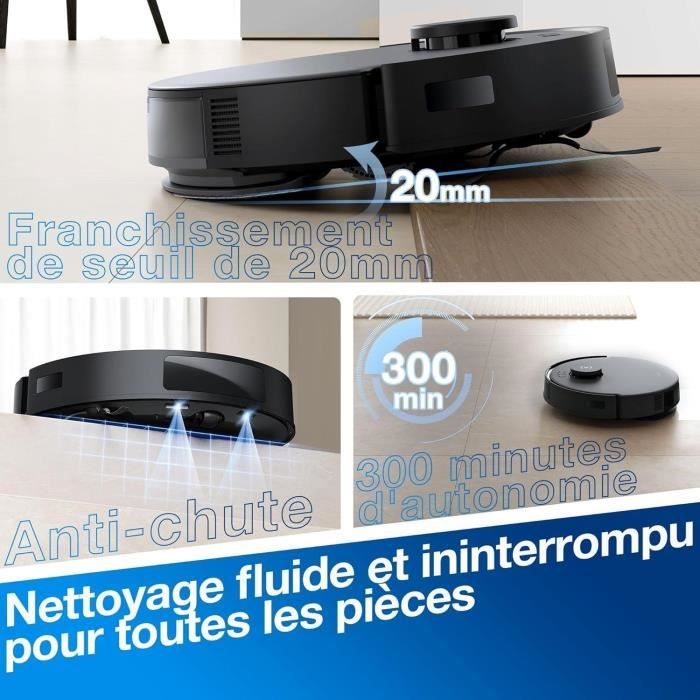 Image secondaire de ECOVACS Deebot N20 Pro PLUS - Robot Aspirateur Laveur 8000Pa avec vidange Automatique poussiere - Nettoyage Autonome de 45 Jours