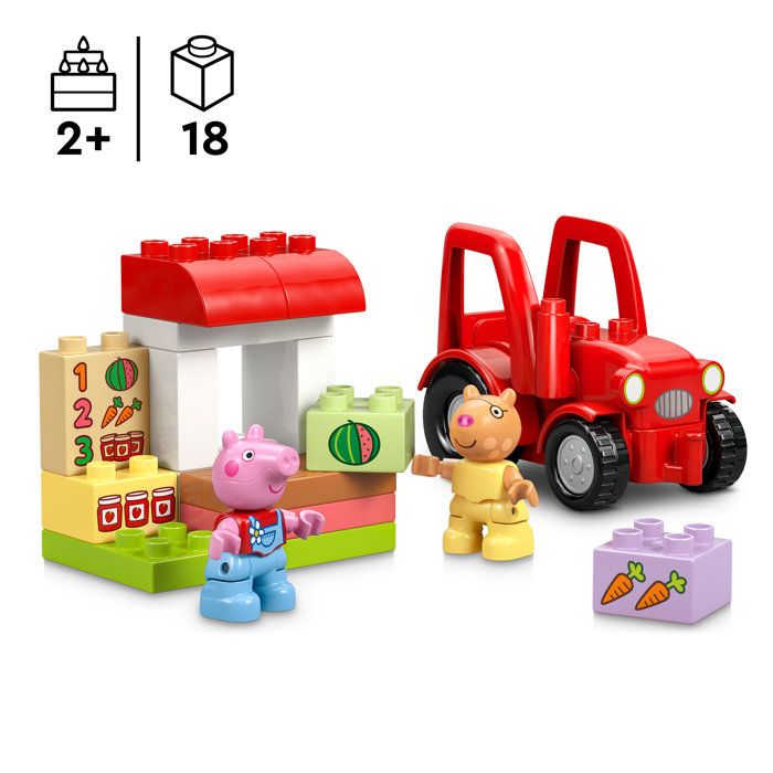 Image secondaire de LEGO DUPLO Peppa Pig - Tracteur et Marché Éducatif pour Tout-Petits