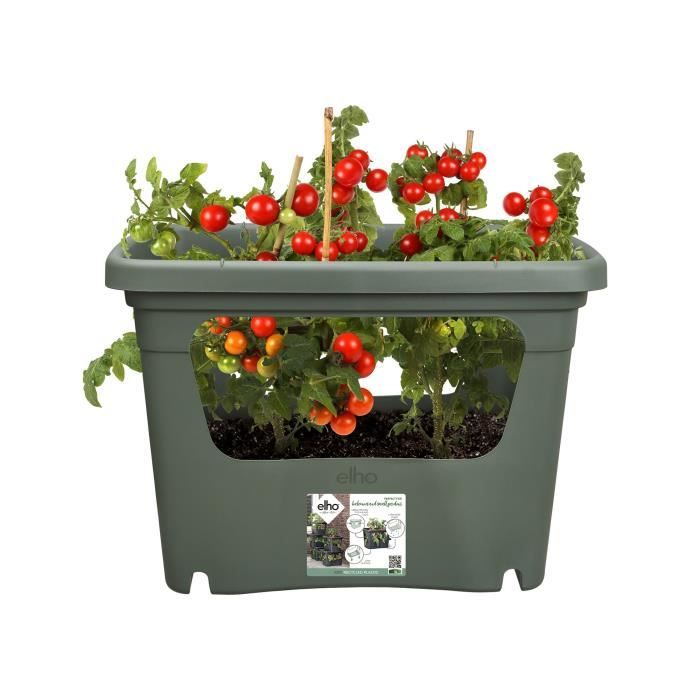 ELHO - Pot de fleurs -  Green Basics Stack & Grow Large - Leaf Green - Extérieur - L 35.1 x W 50.9 x H 35.7 cm