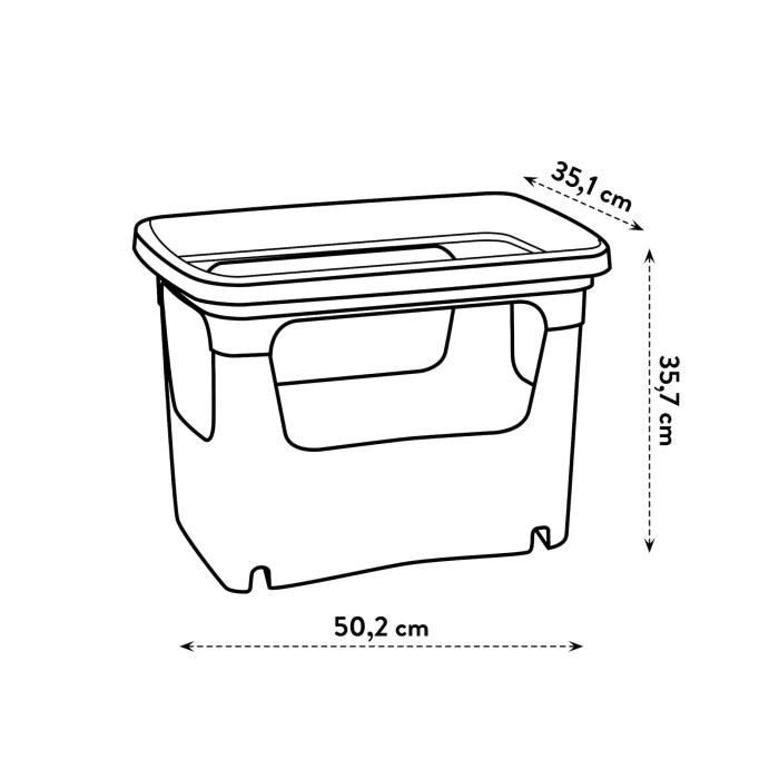 ELHO - Pot de fleurs - Green Basics Stack & Grow Large - Leaf Green - Extérieur - L 35.1 x W 50.9 x H 35.7 cm