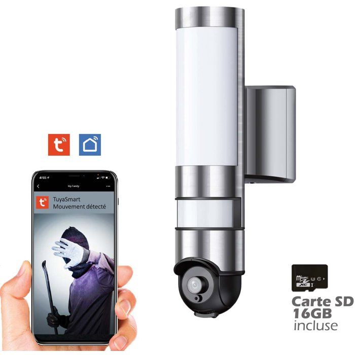 Image secondaire de Caméra de Surveillance Extérieure KYF M30 Connectée Wifi Rotative avec Éclairage LED 1600 Lm