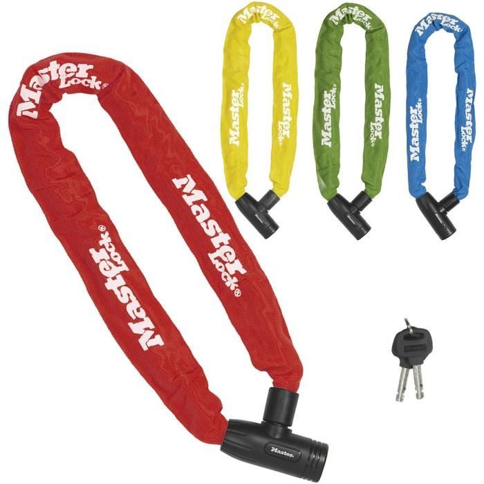 MASTER LOCK Catena antifurto per bicicletta [Chiave] - Ideale per biciclette, biciclette elettriche, ATV e altri