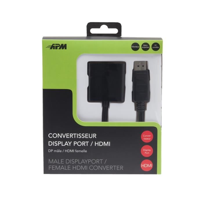 APM Convertisseur Displayport/HDMI - Mâle/Femelle - Noir