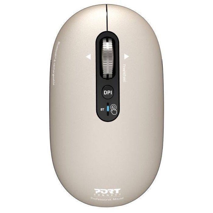 Souris sans fil Bluetooth rechargeable PORT Designs PURE COLOR pour Mac - Beige clair