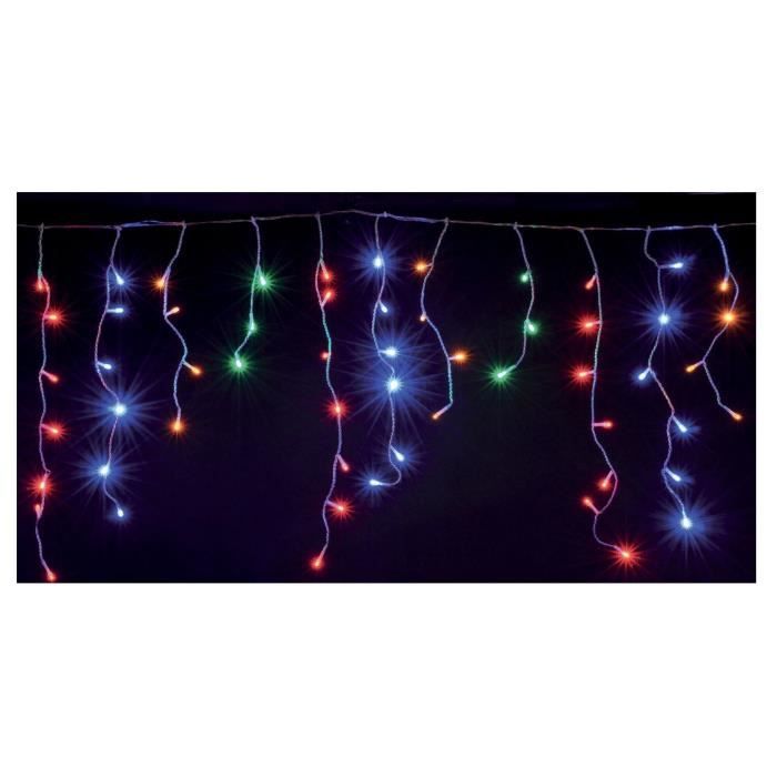 CHRISTMAS DREAM Guirlande stalactite 180 LED multicolore - 3,50 x 0,56 m - 24 V - 8 jeux de lumiere - Contrôleur de mémoire
