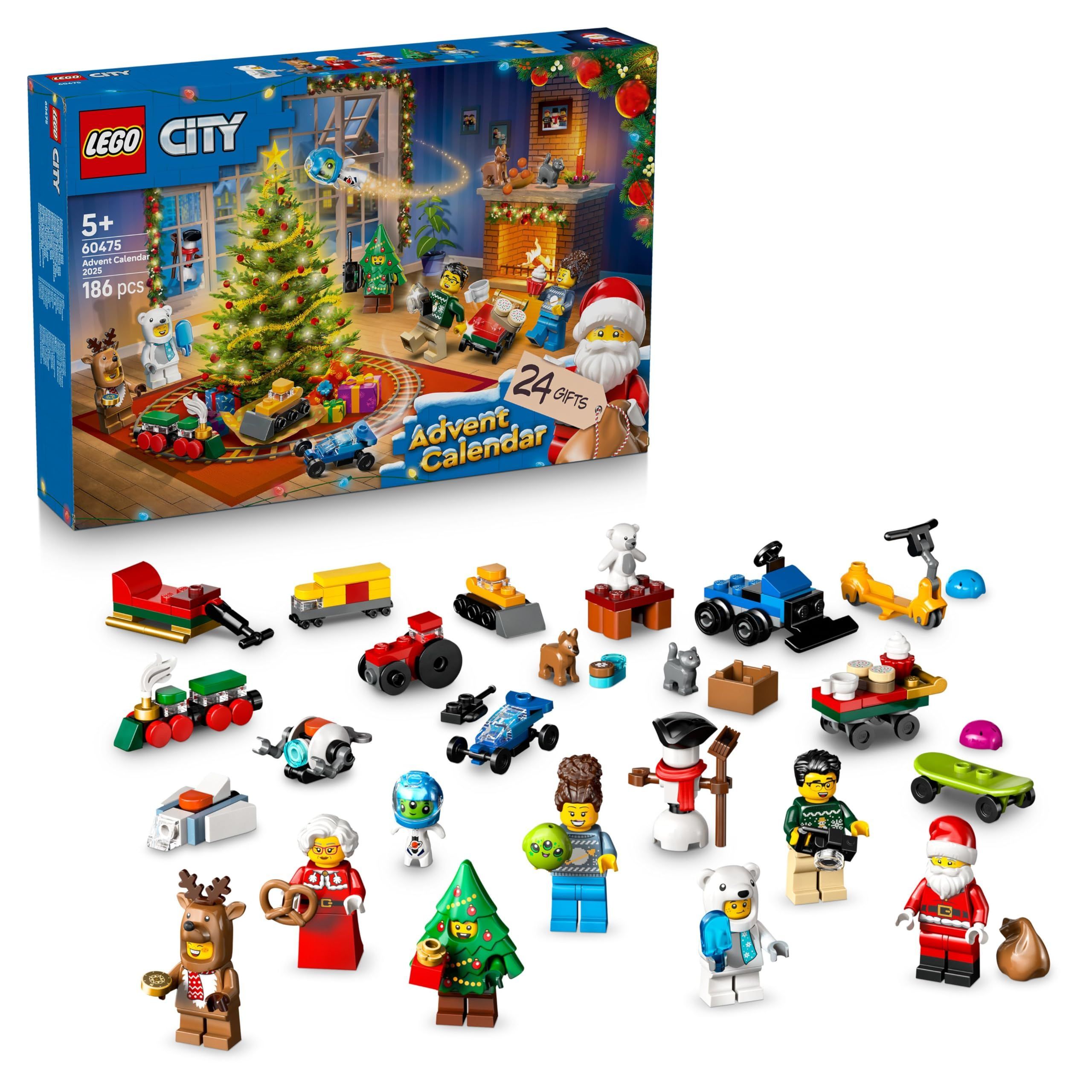 Calendario de Adviento LEGO City 60475 2025 - Set de construcci�n para 5 a�os - 24 sorpresas