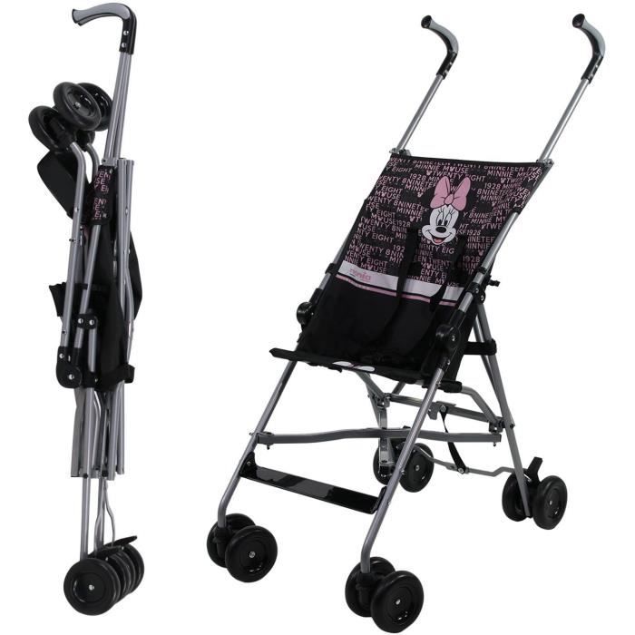 Poussette canne NANIA EASY 6-36 mois - Légere et pratique - Pliage rapide - Harnais 5 points - Disney Minnie