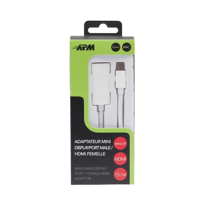 APM Adaptateur Mini Displayport/HDMI - Mâle/Femelle - Blanc