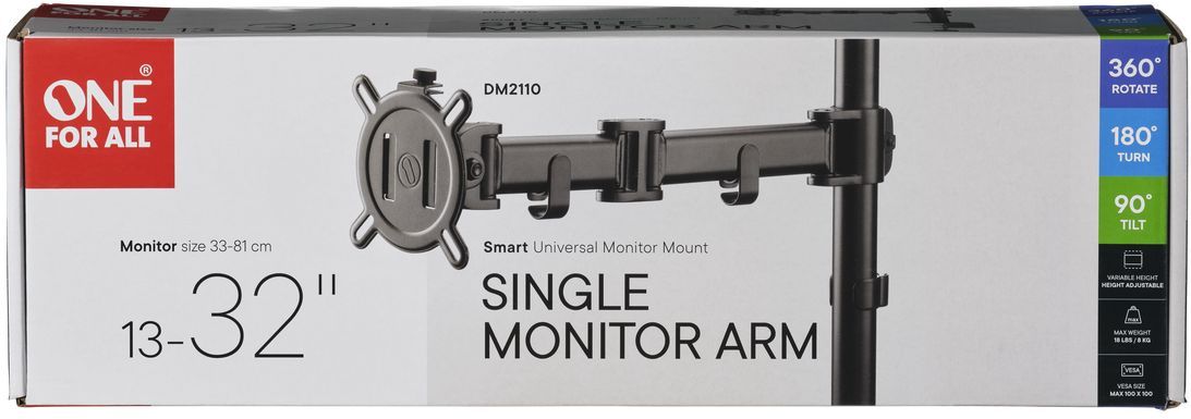 Image secondaire de Support Moniteur Smart Noir - Bras Simple pour Écrans 13 à 32 pouces