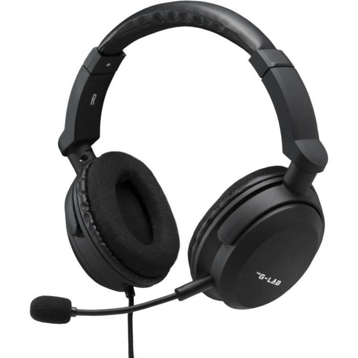 Cuffie da gioco - THE G-LAB - KORP-CARBON - Nero - Microfono staccabile - Compatibile con PC, Playstation, Xbox