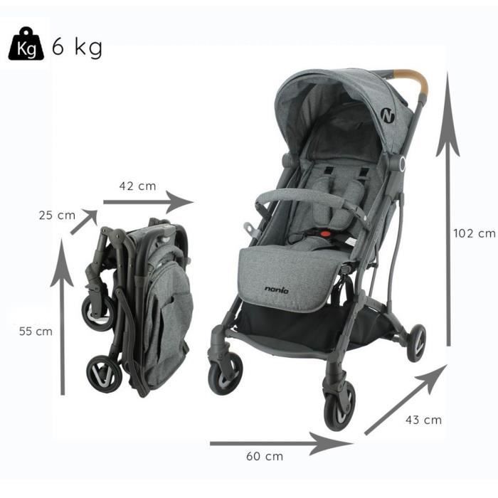 Poussette compacte CASSY NANIA - 6-36 mois - Jusqu'a 15kg - Dossier réglable - 4 roues pivotantes a amortisseurs - Minnie Happy day