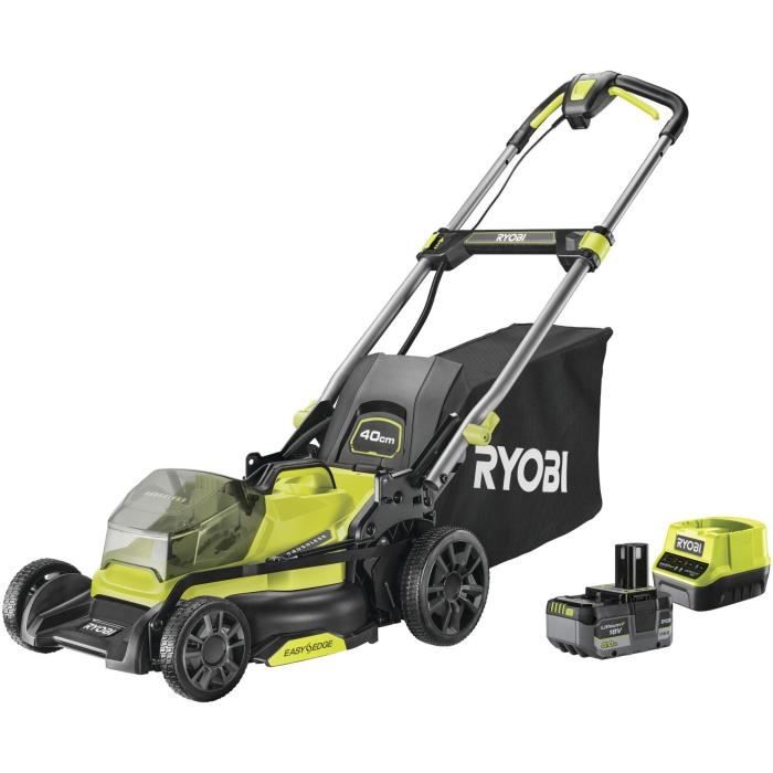 Cortac�sped de empuje 18V - RYOBI - Corte � 40 cm - Recogida y mulching - 1 bater�a 18V 5 Ah + 1 cargador