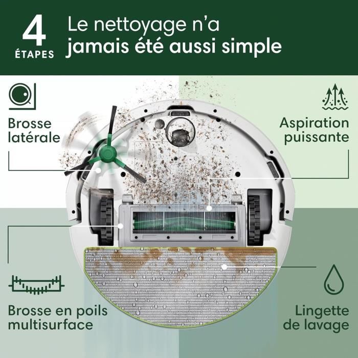 Image secondaire de Aspirateur robot Irobot ROOMBA 105 COMBO ROBOT + Autoempty dock Blanc