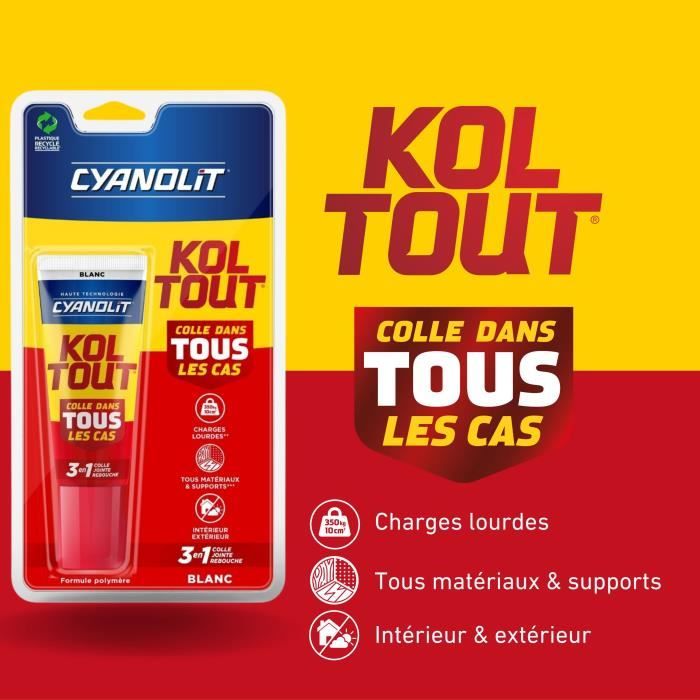 Image secondaire de Colle de fixation et d'étanchéité - CYANOLIT - Blanc - Blister 50ml - Pratique pour petites réparations - Polyvalente et résista