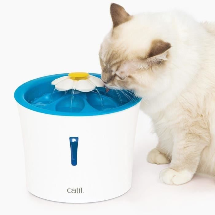 Image secondaire de Fontaine a eau pour chat a fleur - CATIT - Flower - 3L - Avec LED - Bleu