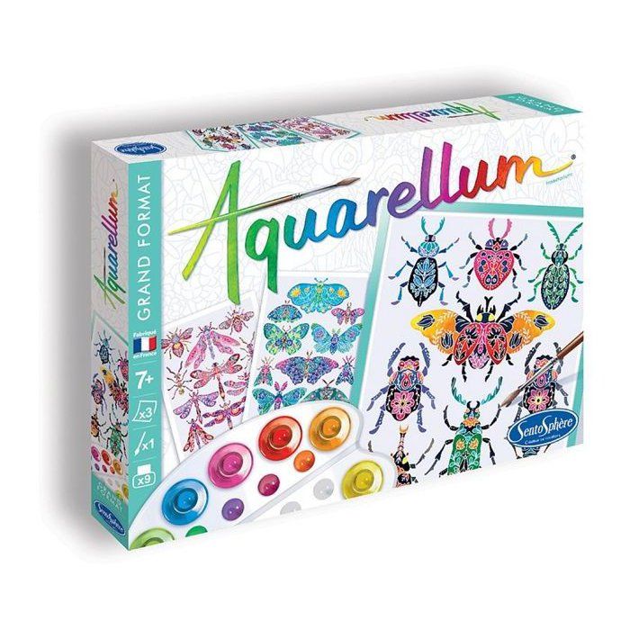 Peinture Aquarelle Insectarium - 9 Couleurs et 3 Tableaux