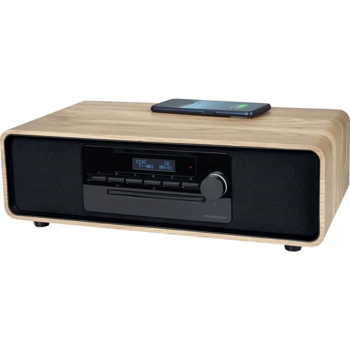 Image secondaire de Micro-chaîne Bluetooth - THOMSON - Bois/Noir - Radio FM/DAB+/CD/MP3/USB/Induction, 60W, Affichage LCD, Télécommande, Alim. 230V