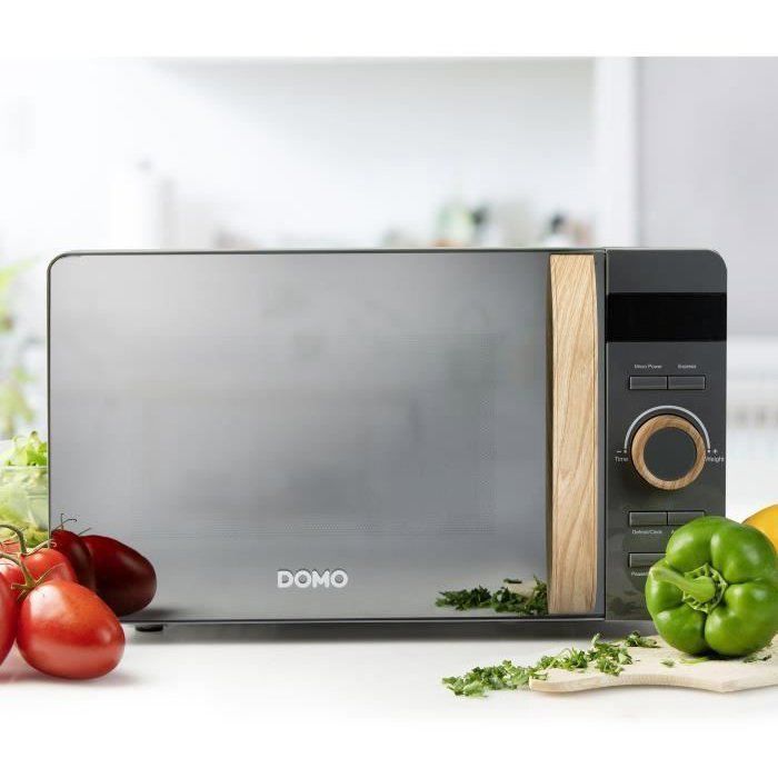 Image secondaire de Micro-ondes DOMO DO3420 Gris avec Finition Bois - 20L, 700W