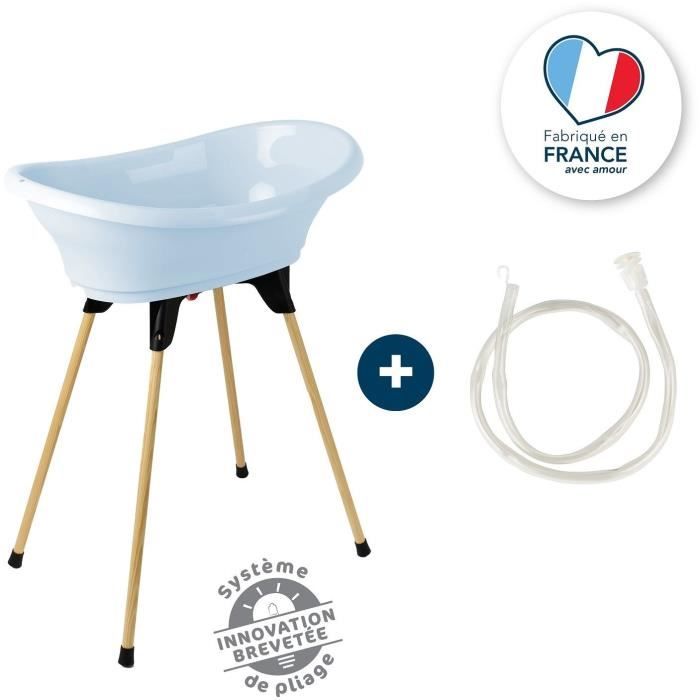 THERMOBABY KIT BAIGNOIRE VASCO Fleur Bleue : baignoire + pieds + tuyau de vidange