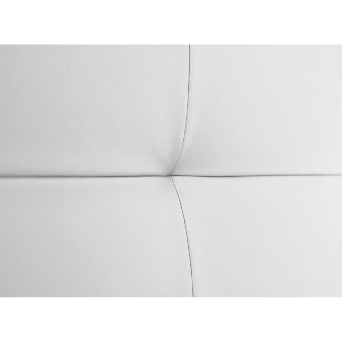 Tete de lit HERA - Simili Blanc - Pour couchage 140 et 160 - 165 x 120 cm