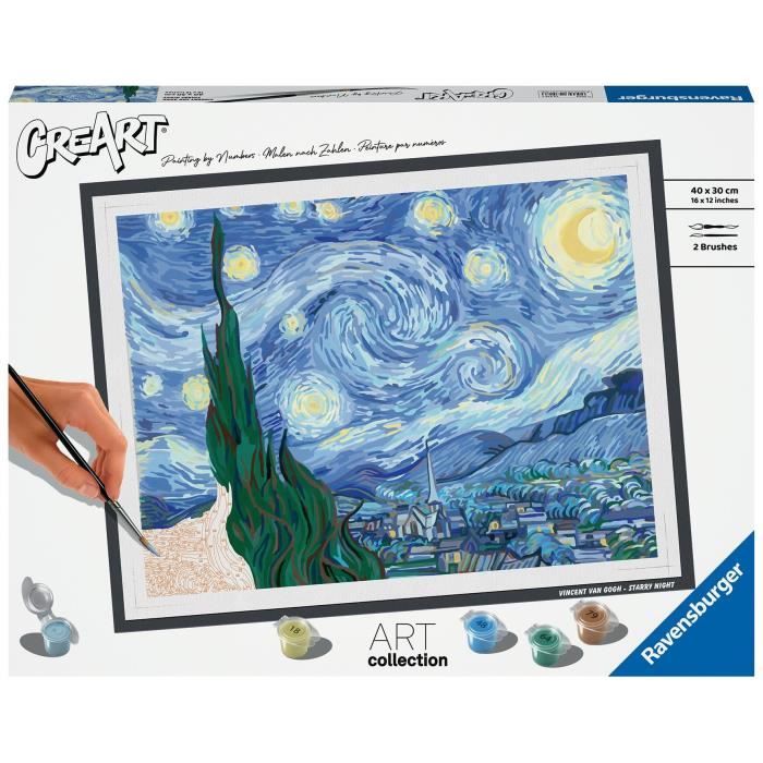 CreArt gran formato 30x40 cm Van Gogh, La noche estrellada, 14 a�os, 23518, Ravensburger