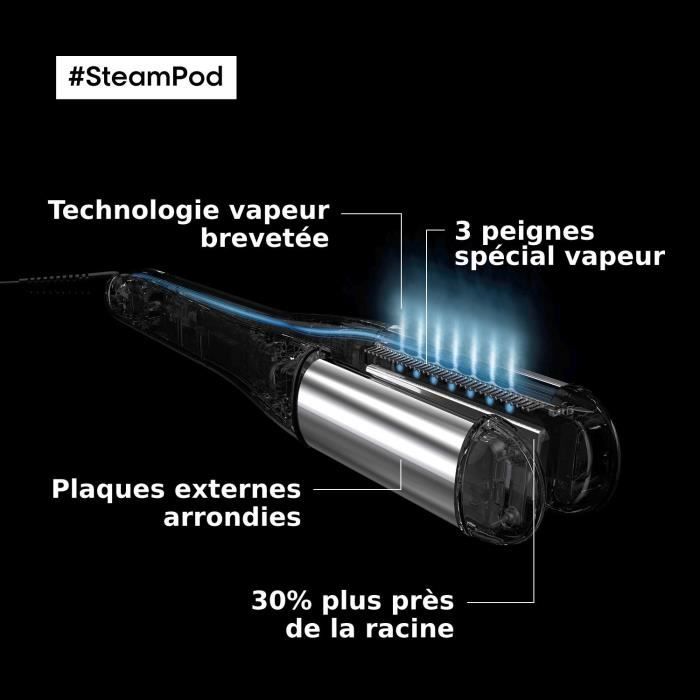 Steampod 4.0 - Lisseur-Boucleur Vapeur - Plaque en céramique haute résistance - L'Oréal Professionnel Paris -