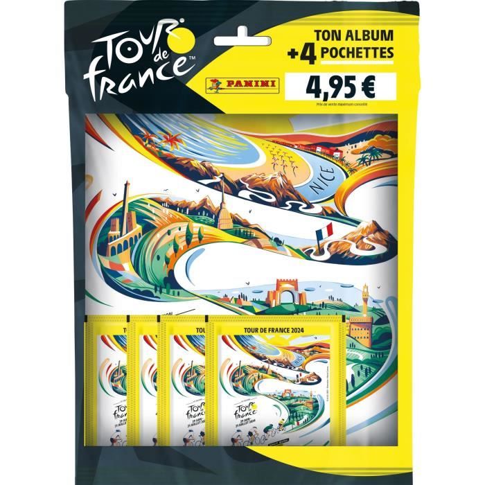 Starter pack - PANINI - Collezione Ufficiale Tour de France 2024 - Contiene l'album + 4 buste da 5 figurine