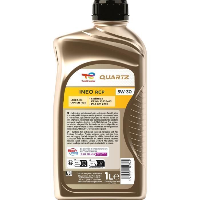 Image secondaire de Huile moteur - TOTALENERGIES - Quartz Ineo RCP 5W-30 - 1L