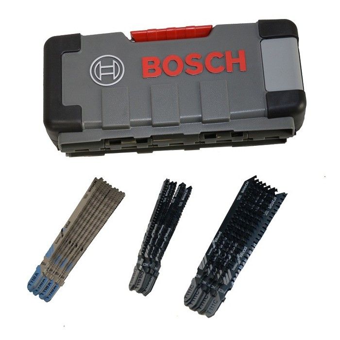 Image secondaire de Kit de lames de scie sauteuse - BOSCH - 2607010903 - 30 lames - Bois tendre et métal - Coups courbes et droits