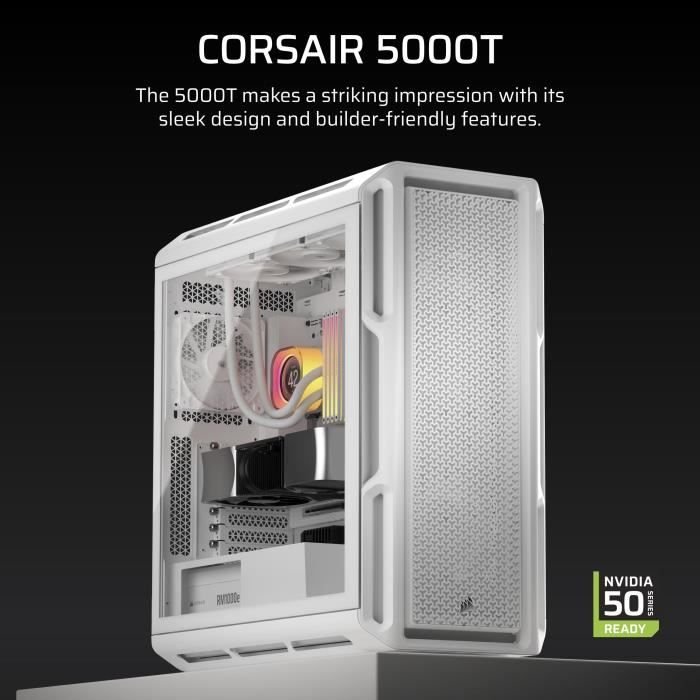 Image secondaire de Boîtier PC CORSAIR 5000T ATX Blanc au Design Audacieux