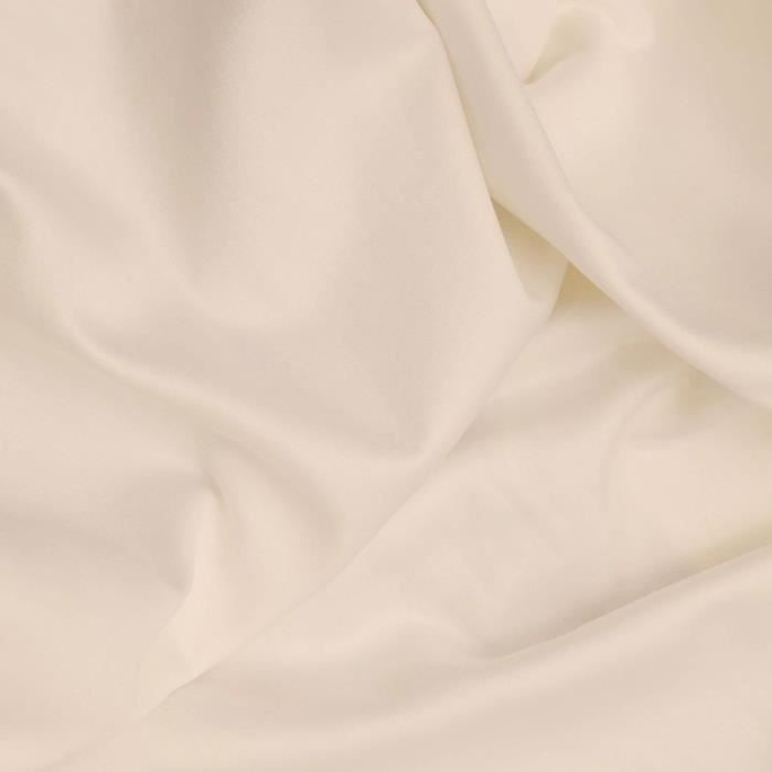 Image secondaire de Parure de lit - 1 housse de couette 220 x 240 cm + 2 taies d'oreiller 60 x 60 cm - Satiné 100% coton - Creme