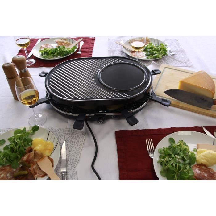 Macchina per raclette - LITTLE BALANCE - Multi cheese - 1200 W - 8 persone - Griglia/crêpe rimovibile - Blu notte