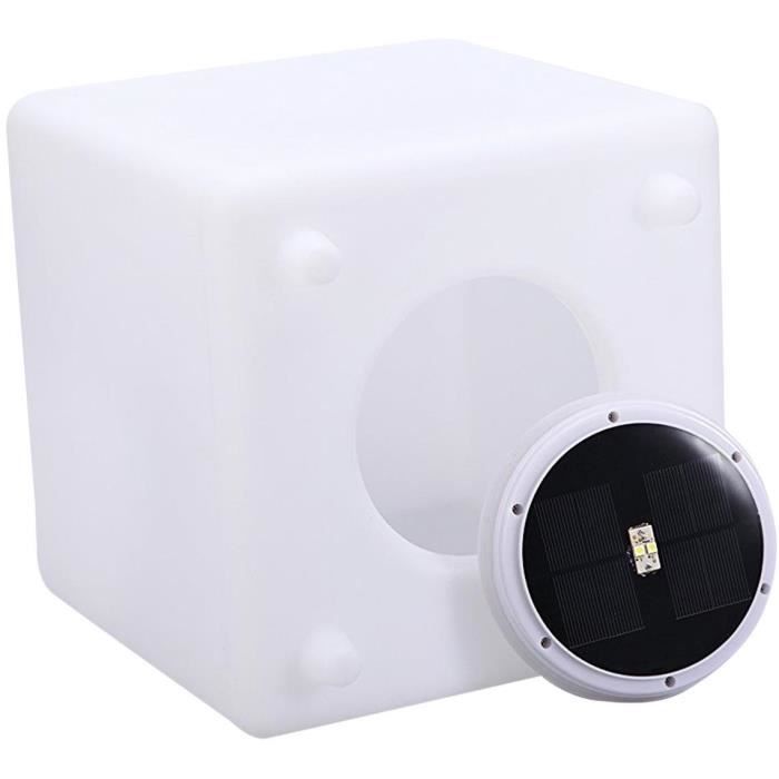 Image secondaire de Cube solaire lumineux - LUMISKY - CASY - H30 cm - Tabouret table basse - LED blanc et multicolore