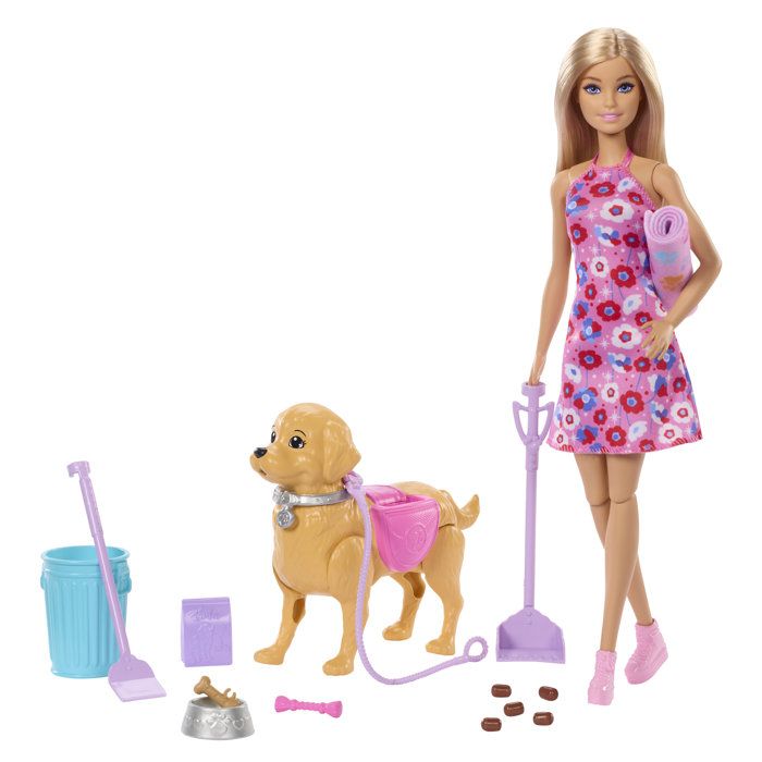 Image secondaire de Poupée Barbie avec Chiot Interactif - Promenade et Soins