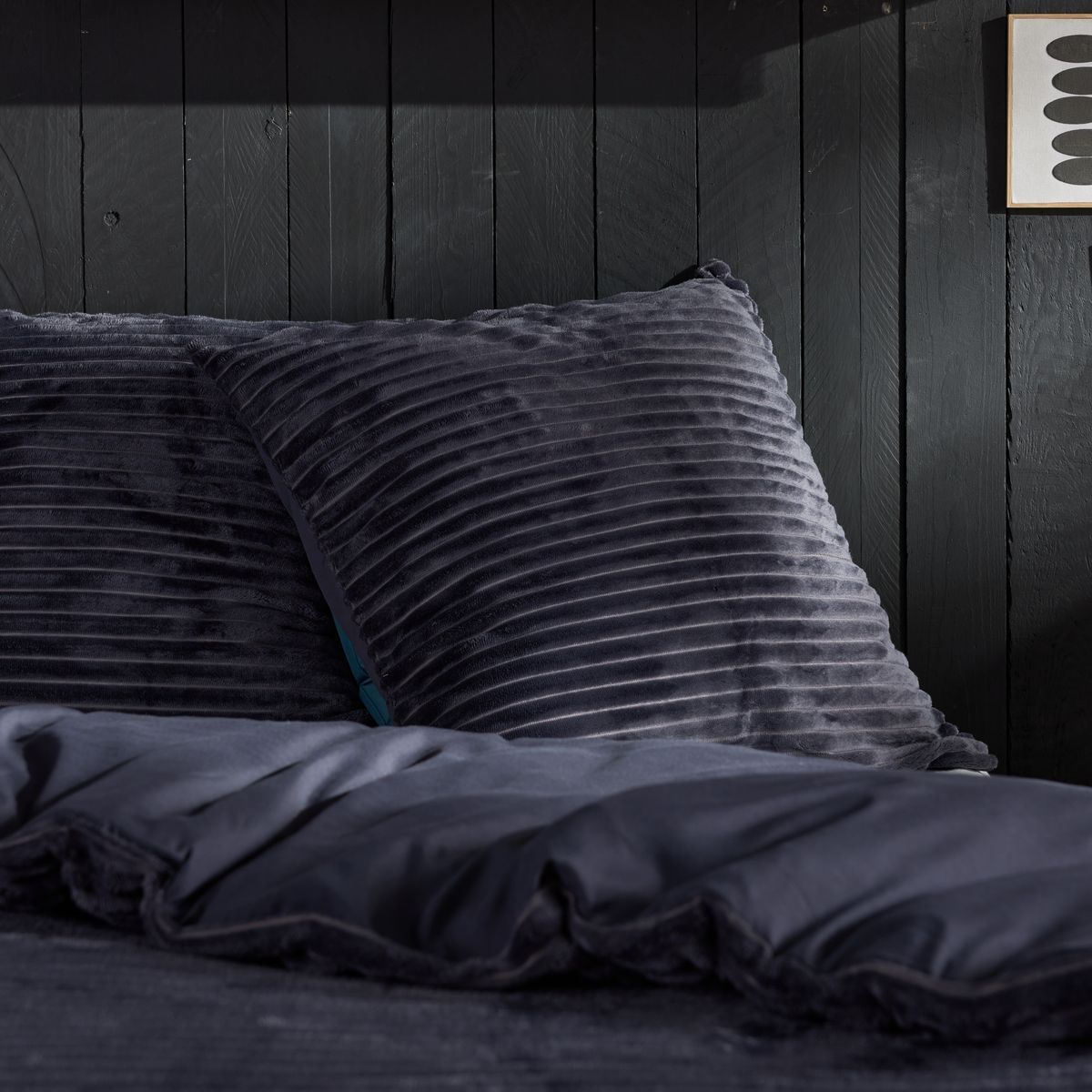 Image secondaire de Parure de lit en polaire côtelée - TODAY - 220 x 240 cm - Gris anthracite