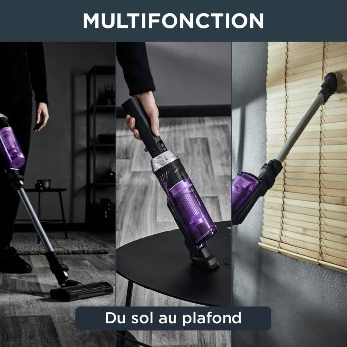 ROWENTA X-Nano YY5074FE - Aspirateur Balai sans fil, Autonomie 40 min, Léger, Convertible en aspirateur a main, Charge base murale