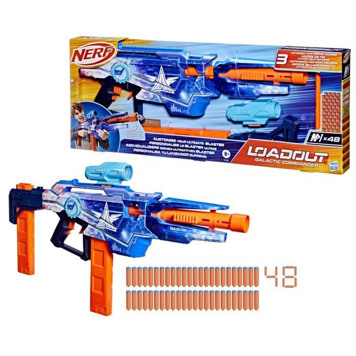 Nerf Loadout Galactic Commander, lanzador de dardos de espuma motorizado, 3 accesorios y 48 dardos Nerf N1, a partir de 8 a�os