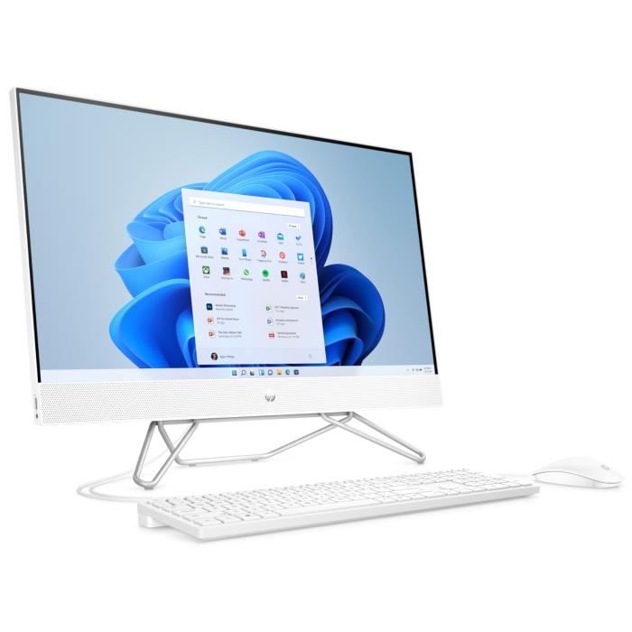 PC All-in-One HP 27-cb0184nf - AMD Athlon Silver 3050U - 8 GB RAM - Stockage 256 GB SSD+1 TB HDD - UMA - Blanc étoilé
