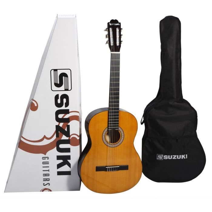 SUZUKI Guitare classique 3/4 finition naturelle avec housse de protection