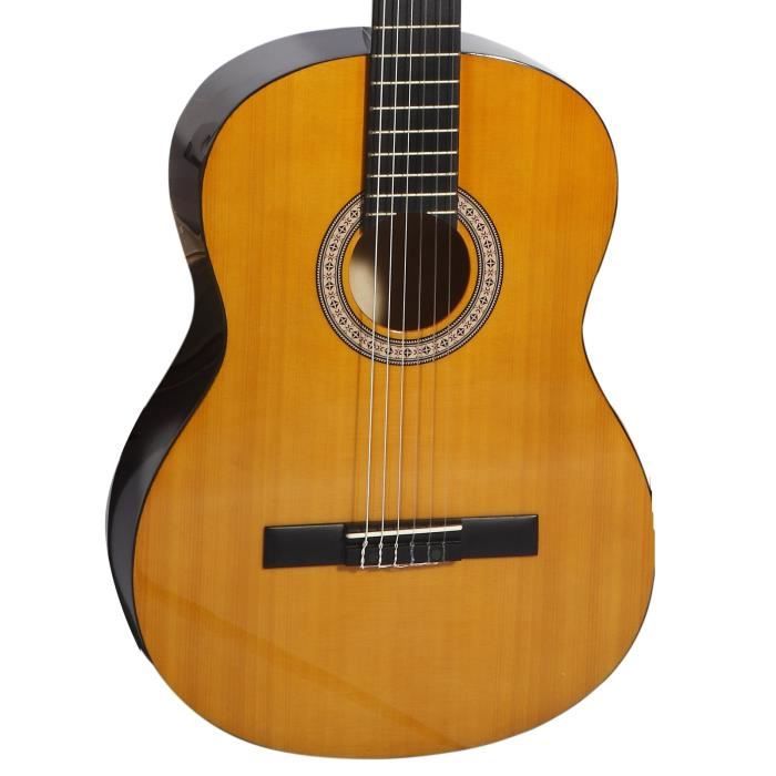 SUZUKI Guitare classique 4/4 pour adulte finition naturelle avec housse de protection