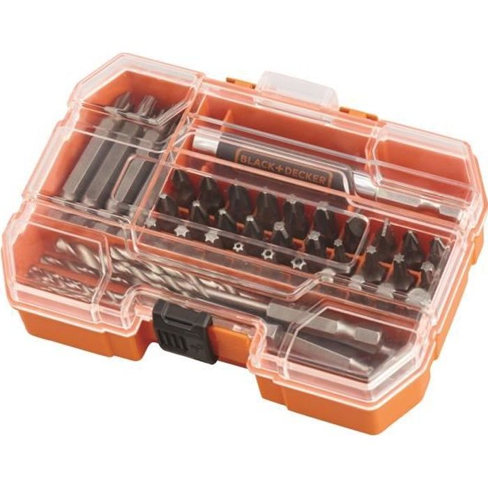 Black & Decker Coffret 45 pieces Accessoires perçage et vissage Forets HSS et Embouts A7234