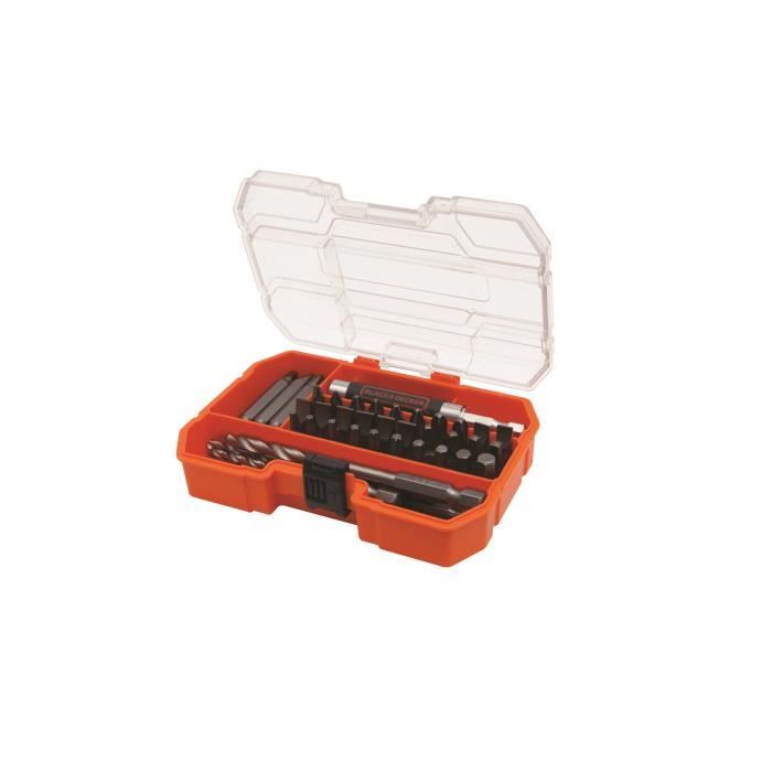 Black & Decker Coffret 45 pieces Accessoires perçage et vissage Forets HSS et Embouts A7234