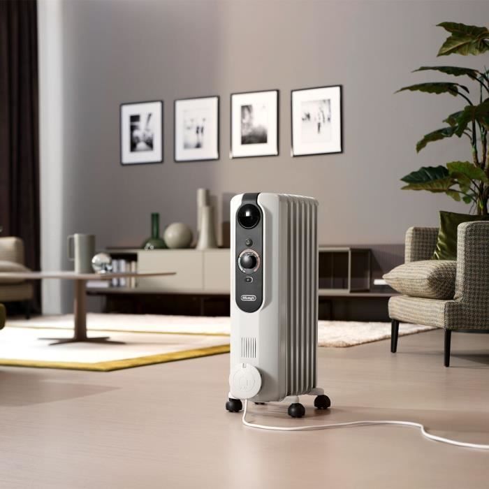 Image secondaire de Radiateur bain d'huile - DELONGHI - 1500 W - Jusqu'a 45 m2 - Mobile - Fonction anti-gel - Gris