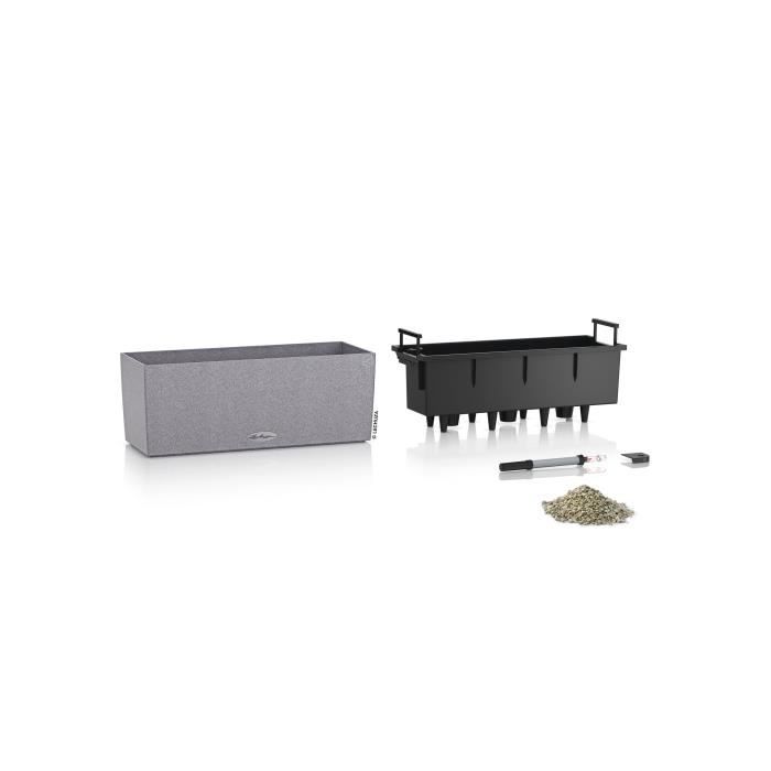 Image secondaire de LECHUZA Jardiniere - Balconera stone 50 - 50×19×19 cm - Kit complet - Gris pierre - 8 L